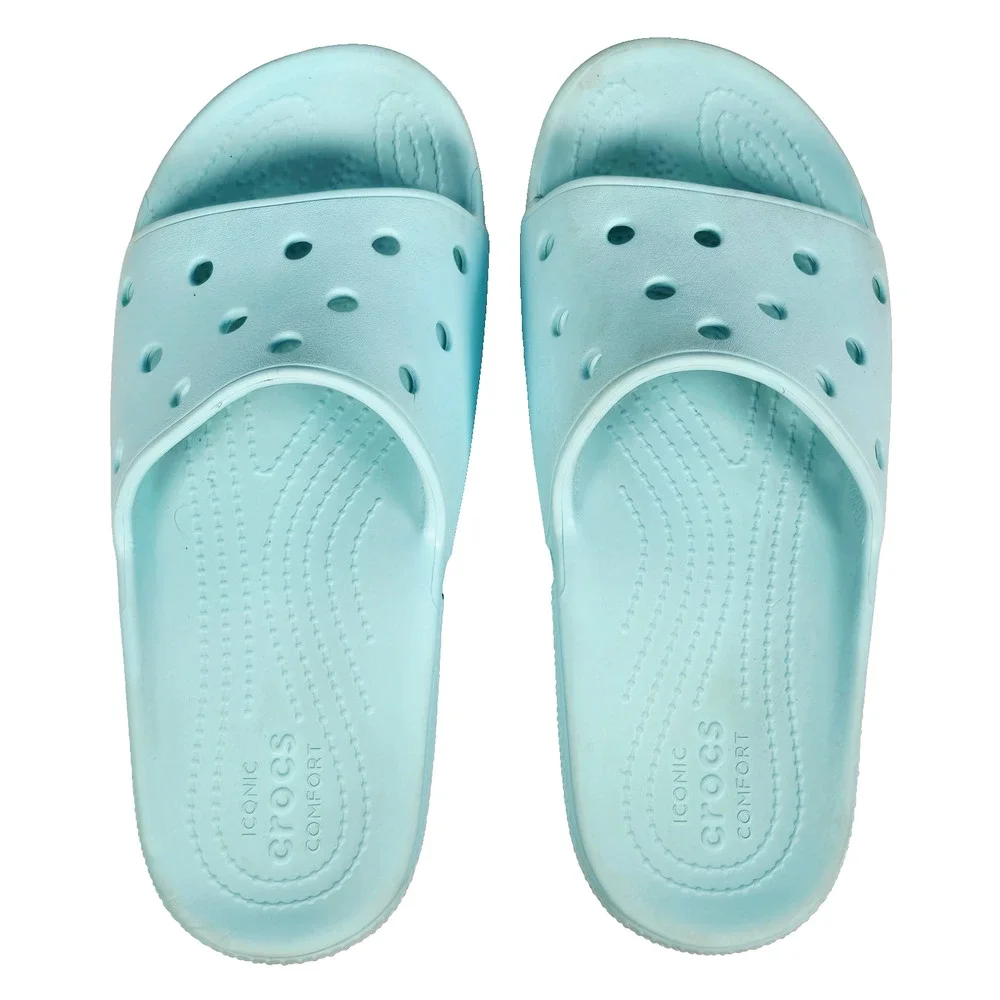 CROCS Classic Slides Unisex, Women's 9 Men's 7 Aqua Blue/Turquoise - Picture 8 of 9